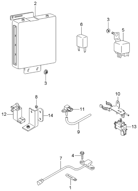 2005 Kia Optima  Exhaust Gas Recirculation Solenoid Valve Diagram for 3946038750