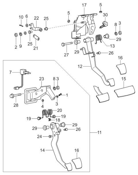 2003 Kia Optima  STOPPER-Accelerator Diagram for 3287636000
