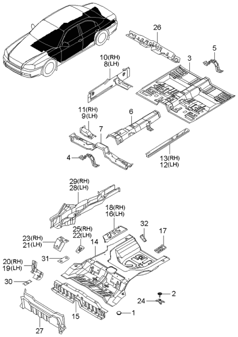 2002 Kia Optima Clamp-Spare Tire Diagram for 6285028510