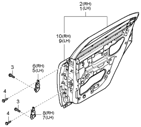 2004 Kia Optima  Panel-Door Outer, LH Diagram for 7711138100