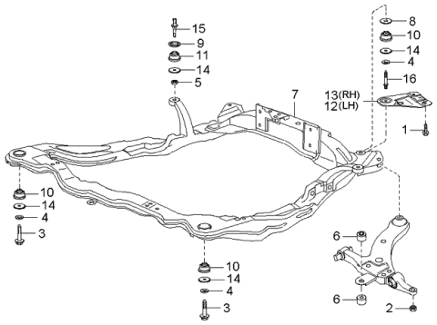 2000 Kia Optima Bush-Rubber Diagram for 5484138000