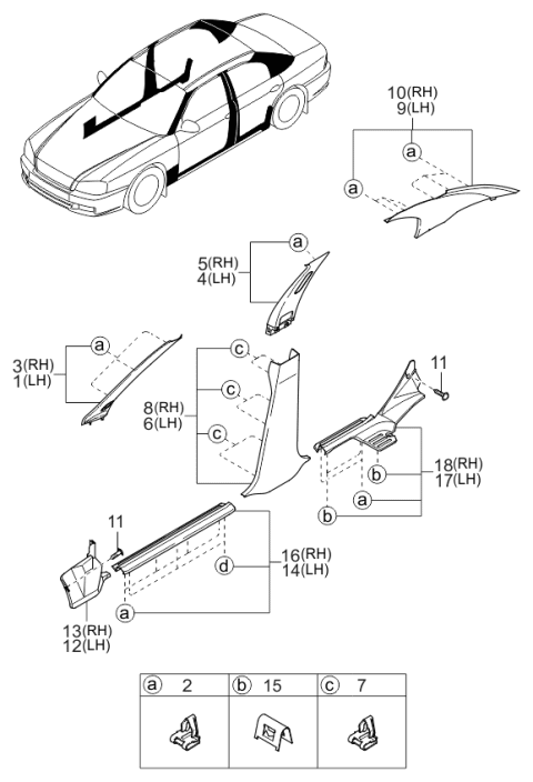 2002 Kia Optima Nut Diagram for 10240M2004