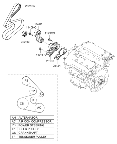 2007 Kia Optima  Bolt-Flange Diagram for 1140410956K