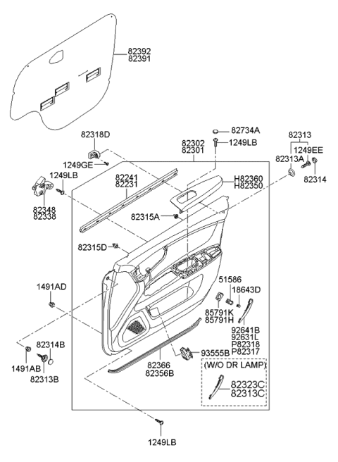 2006 Kia Optima  Grommet-Screw Diagram for 8231337000J7