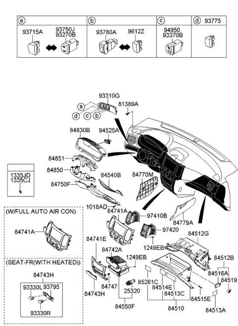2008 Kia Optima  Cover-Glove Box Diagram for 845402G400J7