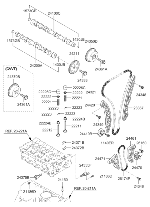 2008 Kia Optima  Filter Assembly-Ocv Diagram for 2435625000