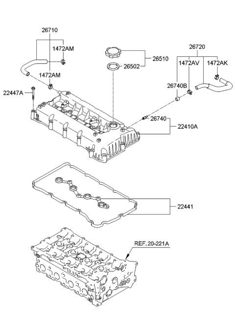 2008 Kia Optima  Pad-PCVVALVE Diagram for 2671925000