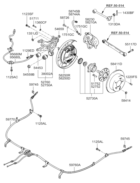 2008 Kia Optima  Rear Wheel Hub & Bearing Assembly Diagram for 527302G200