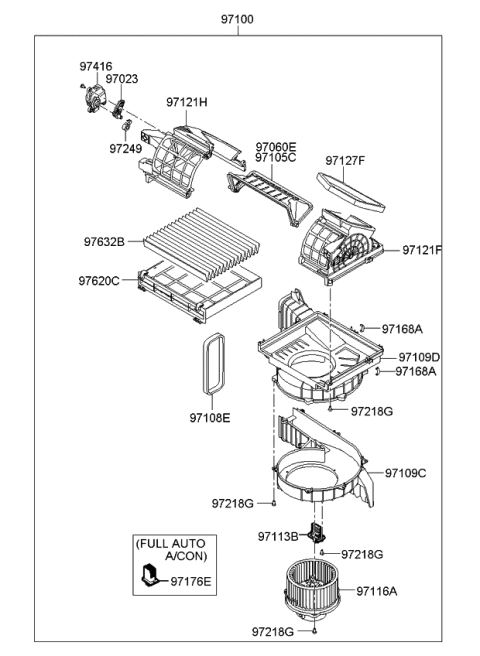 2008 Kia Optima  Case-Blower Upper Diagram for 972792G000
