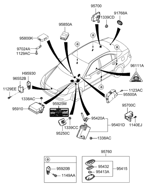 2007 Kia Optima  Antenna Assembly-Pic Diagram for 954202G200