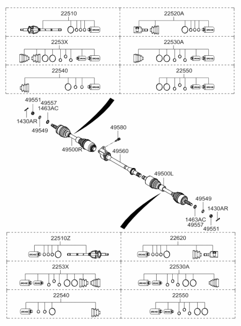 2008 Kia Optima Boot Set-Out Joint Diagram for 495942G500