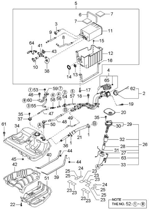 2004 Kia Amanti  Valve Assembly-Fuel Ventilator Diagram for 3115538150