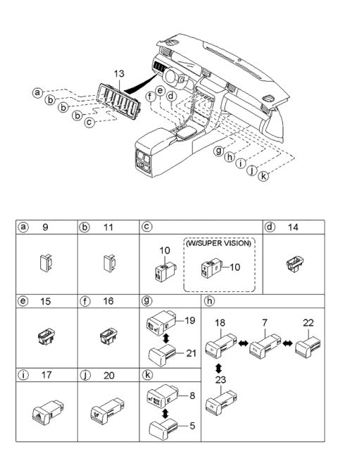 2004 Kia Amanti  Coin Holder Diagram for 936203F000