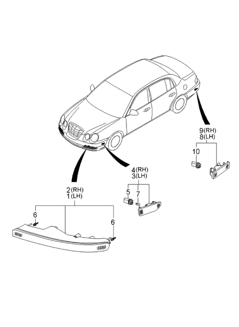 2005 Kia Amanti  Holder Assembly Diagram for 925503B000