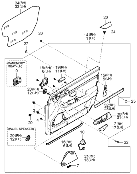 2006 Kia Amanti  Grommet-Screw Diagram for 823133B000