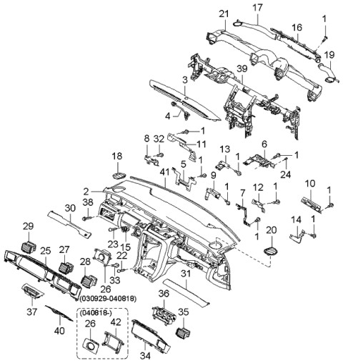 2004 Kia Amanti  Pab Door Assembly Diagram for 845713F000LK