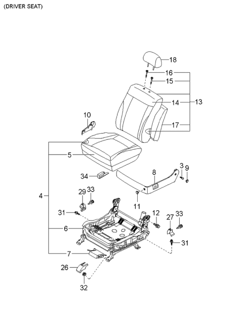 2004 Kia Amanti Retainer Diagram for 8615522000LK