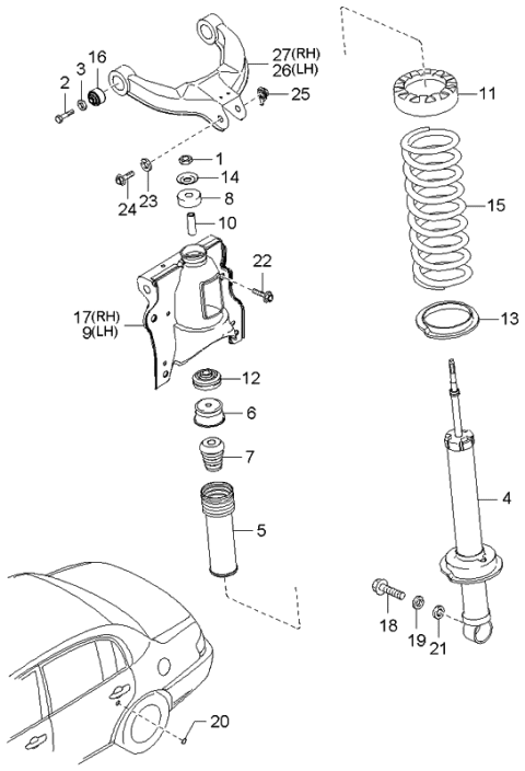 2004 Kia Amanti Cup Assembly Diagram for 5532028000