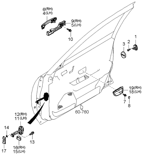 2006 Kia Amanti  Checker Assembly-Front Door Diagram for 793903F000
