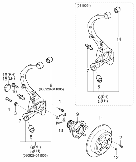 2004 Kia Amanti  Carrier Assembly-Rear Axle Diagram for 527203F000
