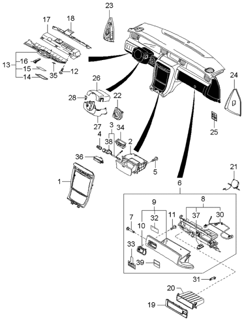2005 Kia Amanti  Bulb Diagram for 1864301004N