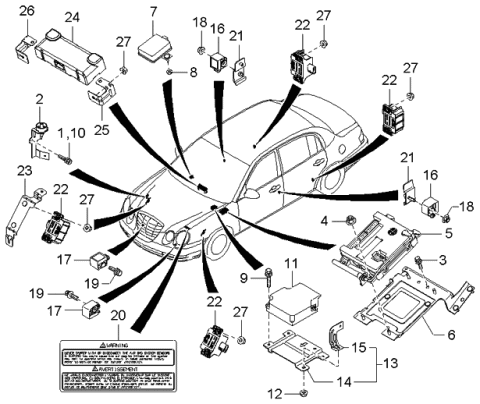 2004 Kia Amanti  Bracket-Air Bag Unit Diagram for 959153F001