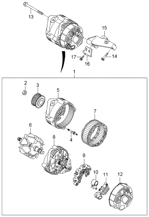 2006 Kia Rondo  Rectifier Assembly-Generator Diagram for 373673E100