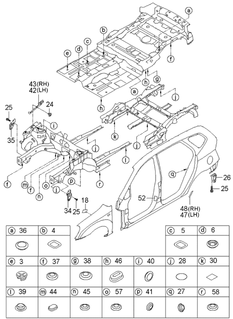2006 Kia Rondo Hook-Front Tie Down LH Diagram for 841792G100