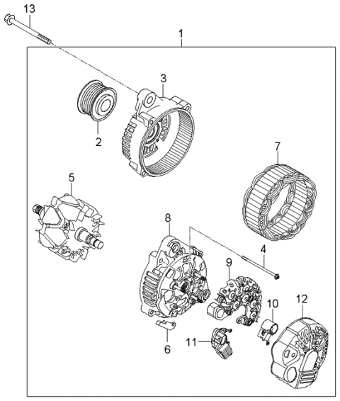2006 Kia Rondo  Generator Assembly Diagram for 3730025310