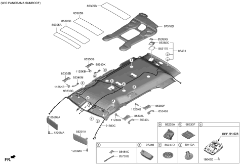 2022 Kia Carnival  Handle Assembly-Roof Ass Diagram for 85340G5200GYT