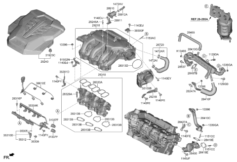 2023 Kia Carnival  Clip-Fuel Injector Diagram for 3530925000