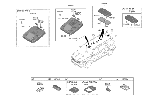 2024 Kia Carnival  CLIP-ROOM LAMP MTG Diagram for 92830R0000