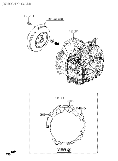 2023 Kia Carnival ATA & TQ/CONV ASSY Diagram for 450004GCV0