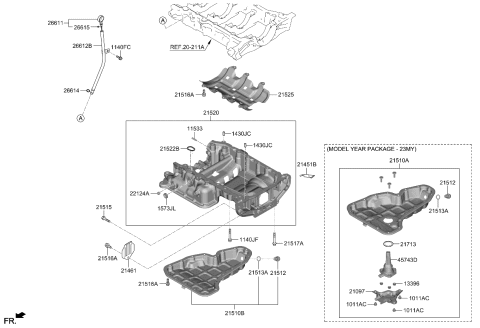 2022 Kia Carnival  SENSOR-OIL LEVEL Diagram for 215902S000