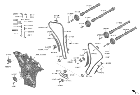2024 Kia Carnival  Bolt-Timing Chain Diagram for 243492B000