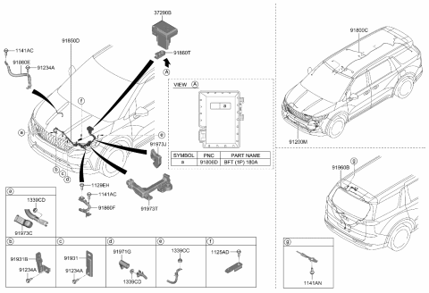 2024 Kia Carnival  Wiring Assembly-Tail GAT Diagram for 91650R0090