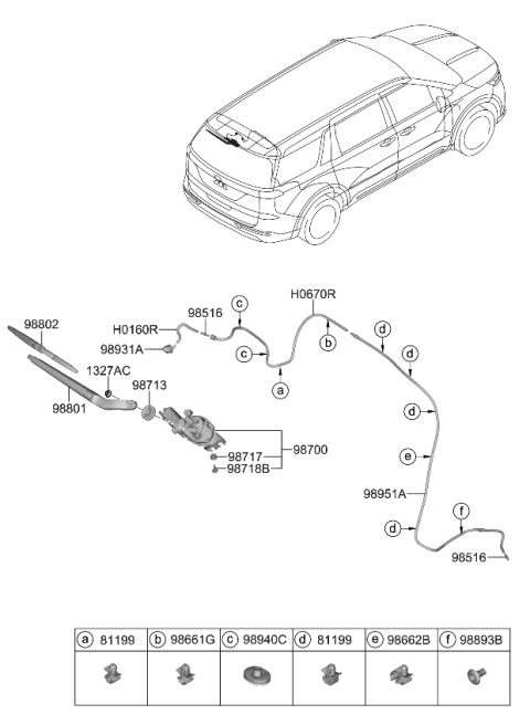 2024 Kia Carnival  Clip-Hood Latch Diagram for 98952D9100