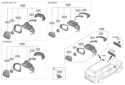 2023 Kia Carnival  MIRROR ASSY-OUTSIDE Diagram for 87610R0590
