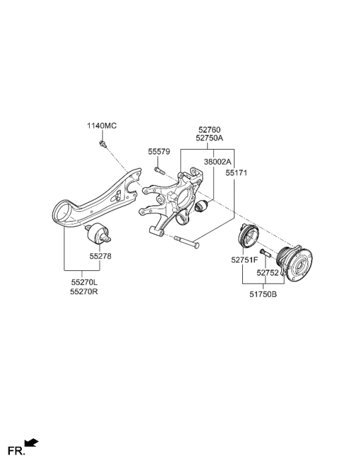 2023 Kia Carnival  Rear Bearing Sensor Diagram for 58980P2000