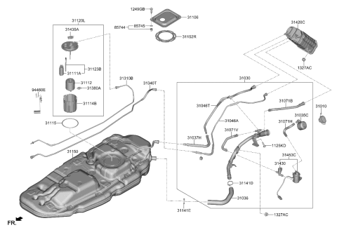 2023 Kia Carnival  REGULATOR-FUEL PRESS Diagram for 31370L1500