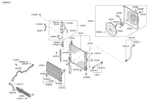 2009 Kia Borrego  Blower Assembly-Radiator Diagram for 253802J100
