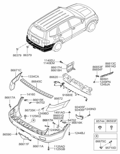 2009 Kia Borrego  Holder-Back Warning Diagram for 866752J000