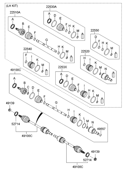 2010 Kia Borrego Clip Diagram for 495572J000