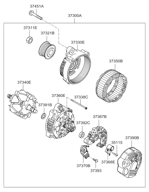 2011 Kia Borrego  Seal Ring Diagram for 373913C120