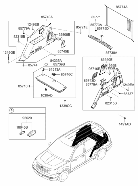 2010 Kia Borrego Cap Diagram for 857392J000H9
