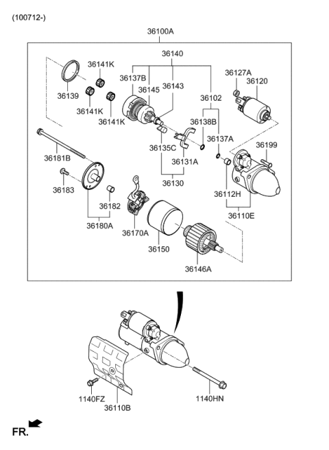 2008 Kia Borrego  Packing-Starter Diagram for 361393F020