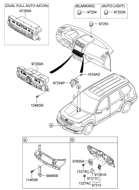 2011 Kia Borrego Control Assembly-Heater Diagram for 972502J040WK