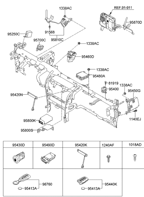 2008 Kia Borrego  Module Assembly-Immobilizer Diagram for 954202L700