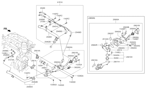 2009 Kia Borrego  O-Ring Diagram for 256623C100