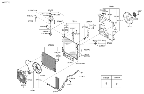 2008 Kia Borrego  Rubber-Mounting Radiator Diagram for 253353E000